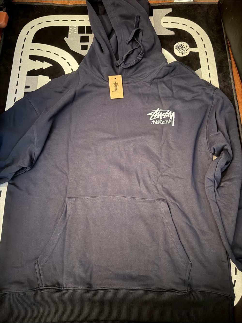 Stussy Amsterdam Dark blue hoodie - Size L - Picture 2 of 4